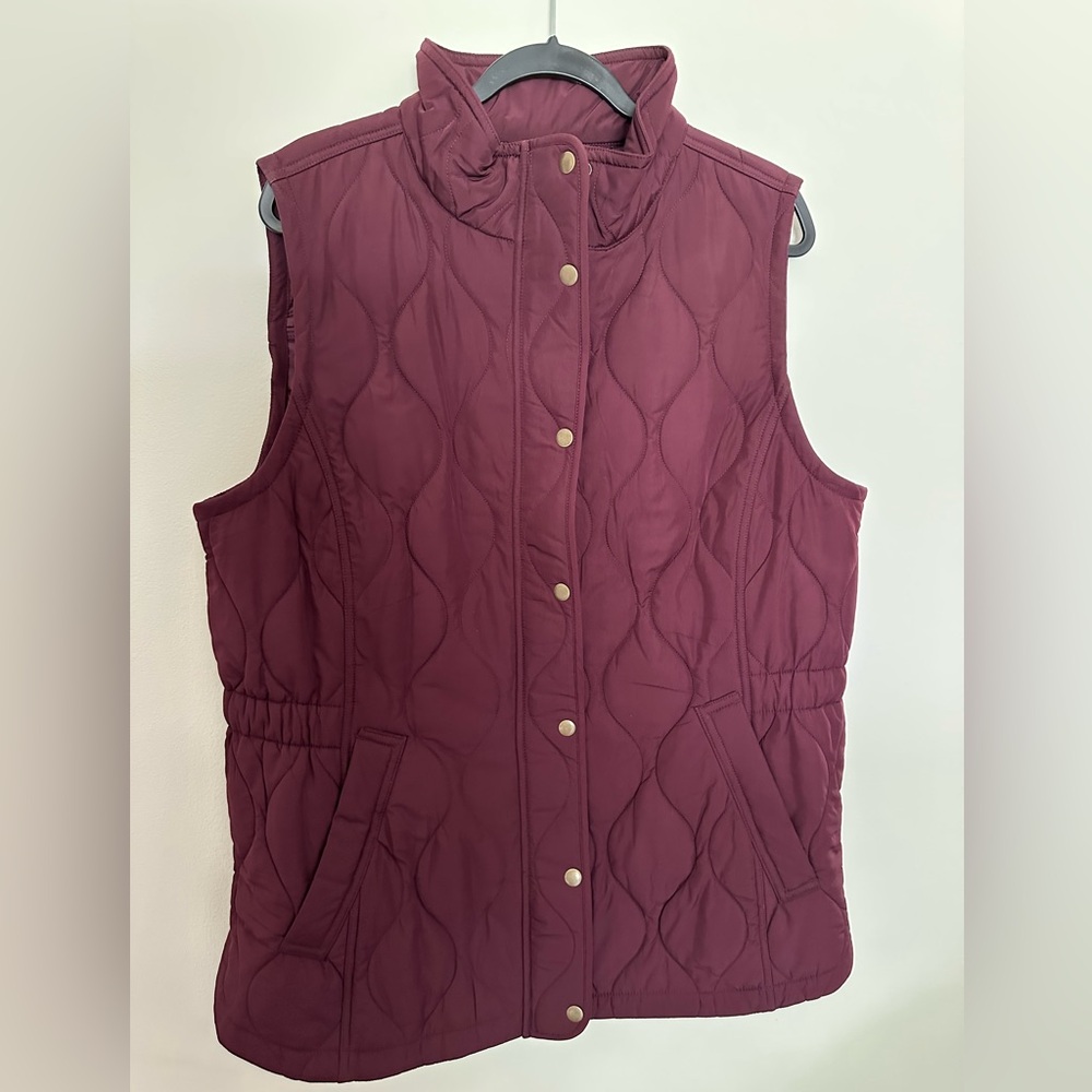 Talbots Deep Burgundy Quilted Vest